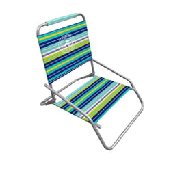 Caribbean Joe Galvanized Silver Steel Frame Foldable Lounge Chair