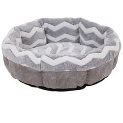 Petmate Snoozzy Gray Shearling Bolster Pet Bed 6.5 in. H X 21 in. W X 21 in. L