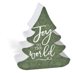 P. Graham Dunn Green/White Tree - Joy to the World Sign 3.5 in.