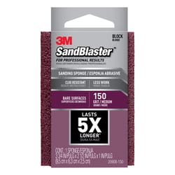 3M  SandBlaster  3-3/4 in. L x 2-1/2 in. W x 1 in.  150 Grit Medium  Flat Surface  Dust Channeling S 