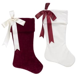 Dynno Red/White Matte W/Bow Christmas Stocking 20 in.