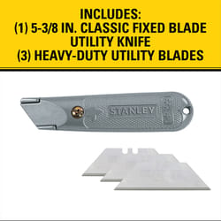 Stanley Classic 199 5-3/8 in. Fixed Blade Utility Knife Gray 1 pk