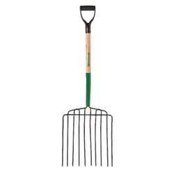 True Temper 46.25 in. 10 Tine Steel Rake Wood Handle