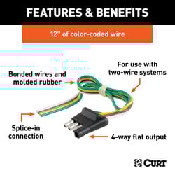 CURT 4 Flat Connector Plug 12 in.
