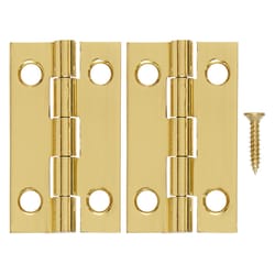 Ace 7/8 in. W X 1-1/2 in. L Polished Brass Brass Narrow Hinge 2 pk