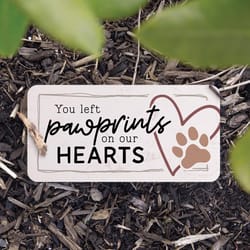 P Graham Dunn Multicolored Faux Marble 4 in. H X 8 in. L X 1 in. W You Left Pawprints on Our Hearts