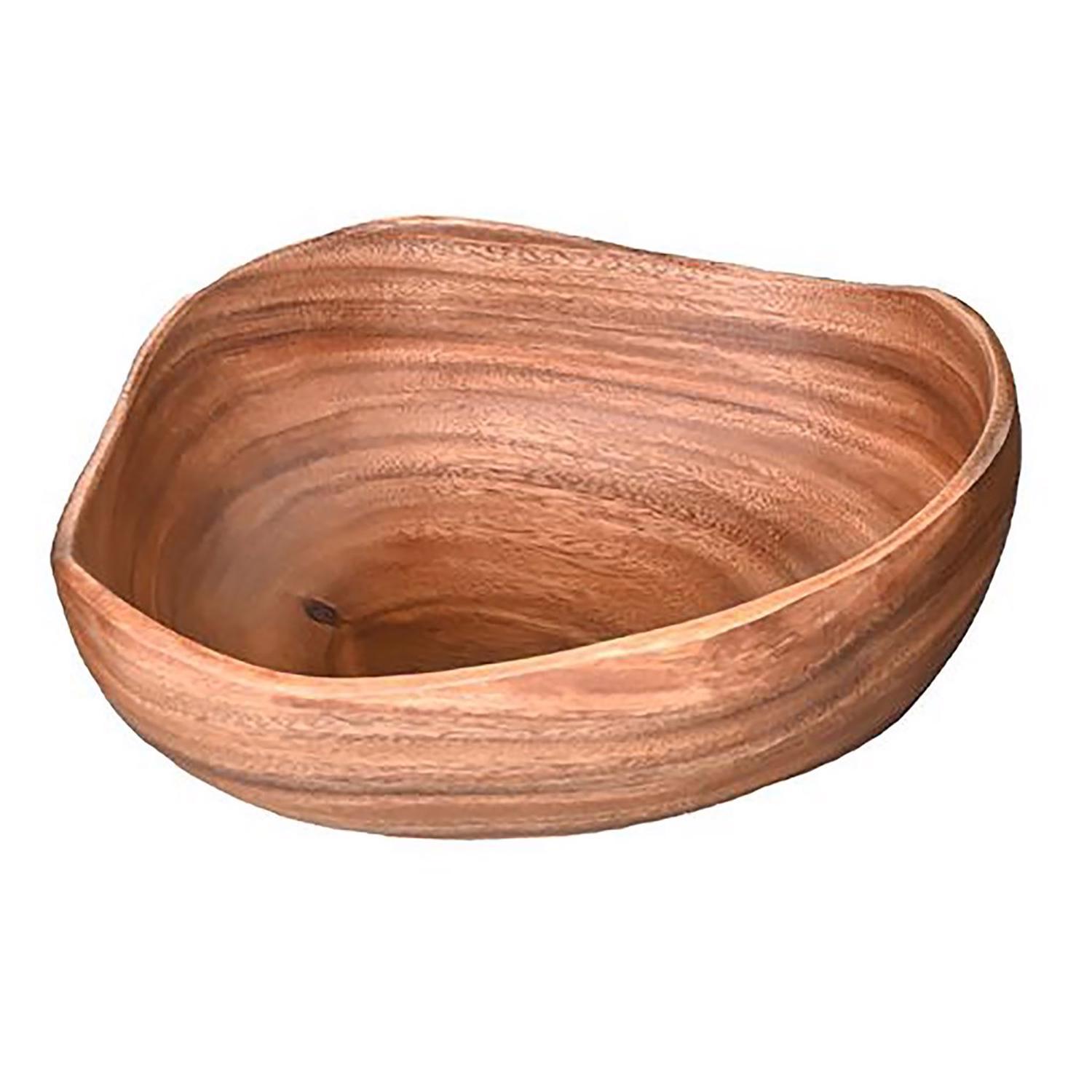 Pacific Merchants Natural Acacia Wood Rustic Bowl 1 pk Sansujyuku sansujyuku.com
