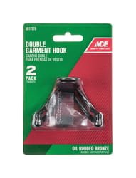 Ace 1 in. L Oil Rubbed Bronze Bronze Metal Small Double Garment Hook 2 pk