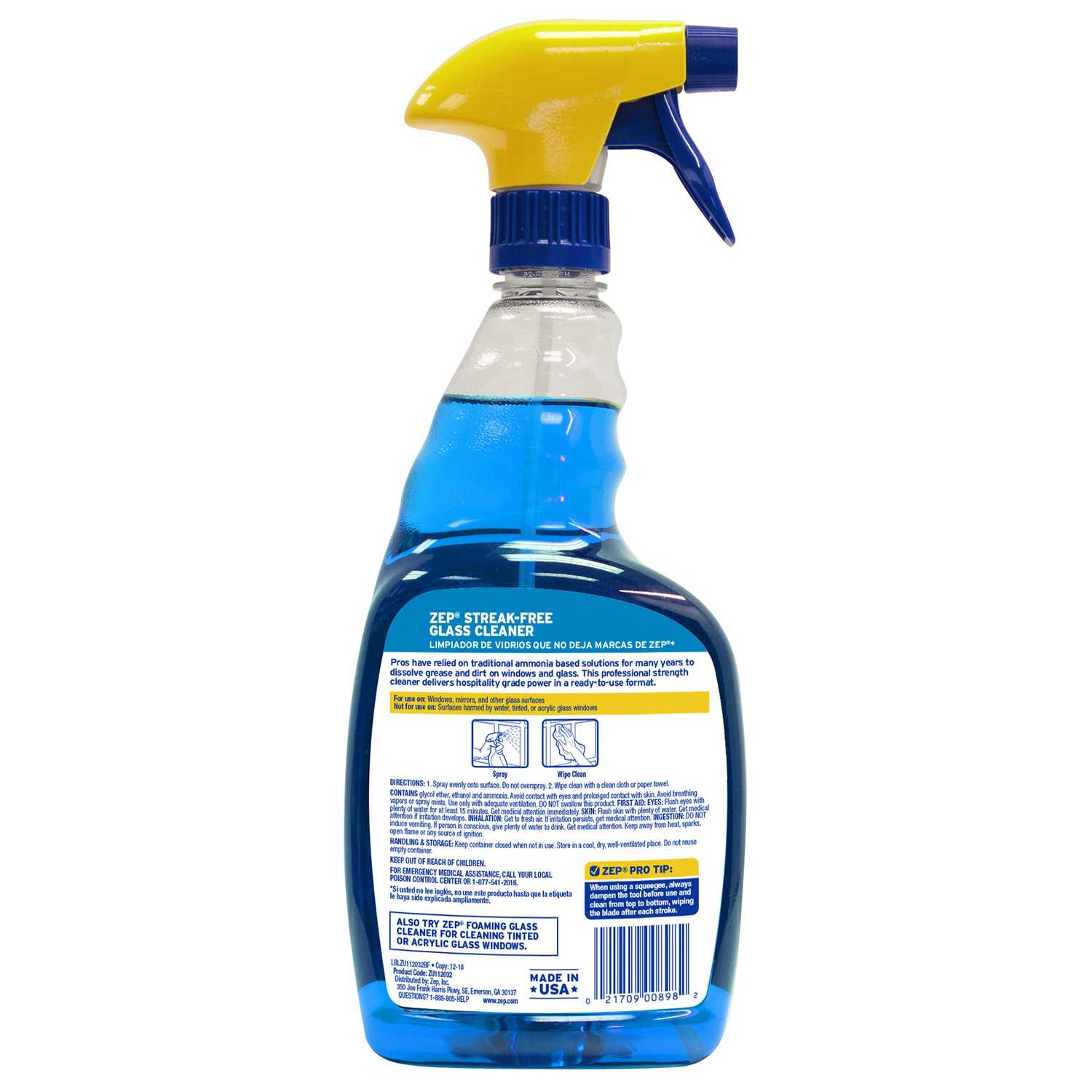 Zep Commercial No Scent Glass Cleaner 32 oz. Liquid Ace Hardware
