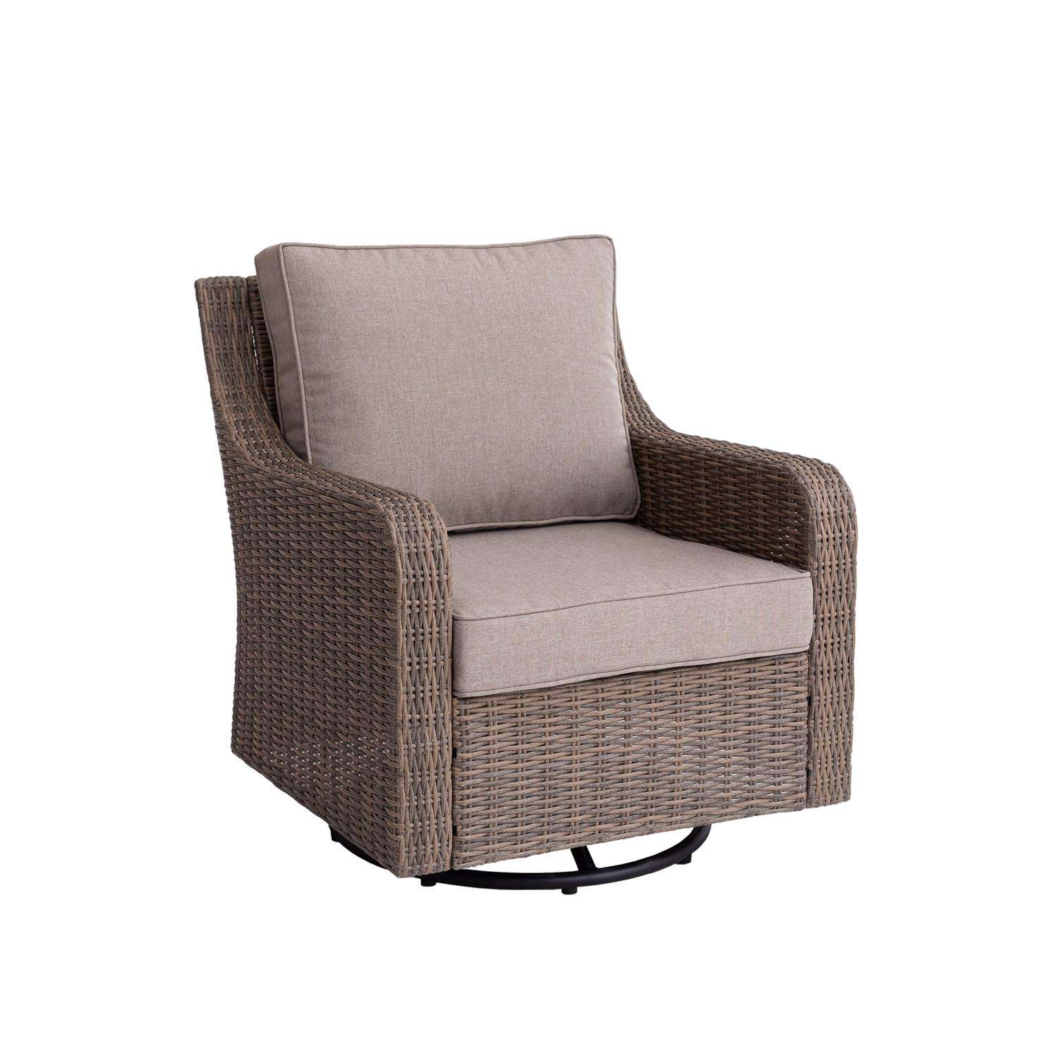 Living Accents Camas Brown Steel Frame Swivel Sofa Ace Hardware