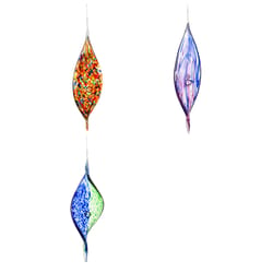 Meadow Creek Multicolored Glass/Metal 15 in. H Hanging Outdoor Decoration