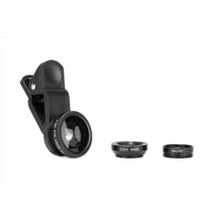 Kikkerland Black Phone Lens Kit Cell Phone Accessories For All Mobile Devices