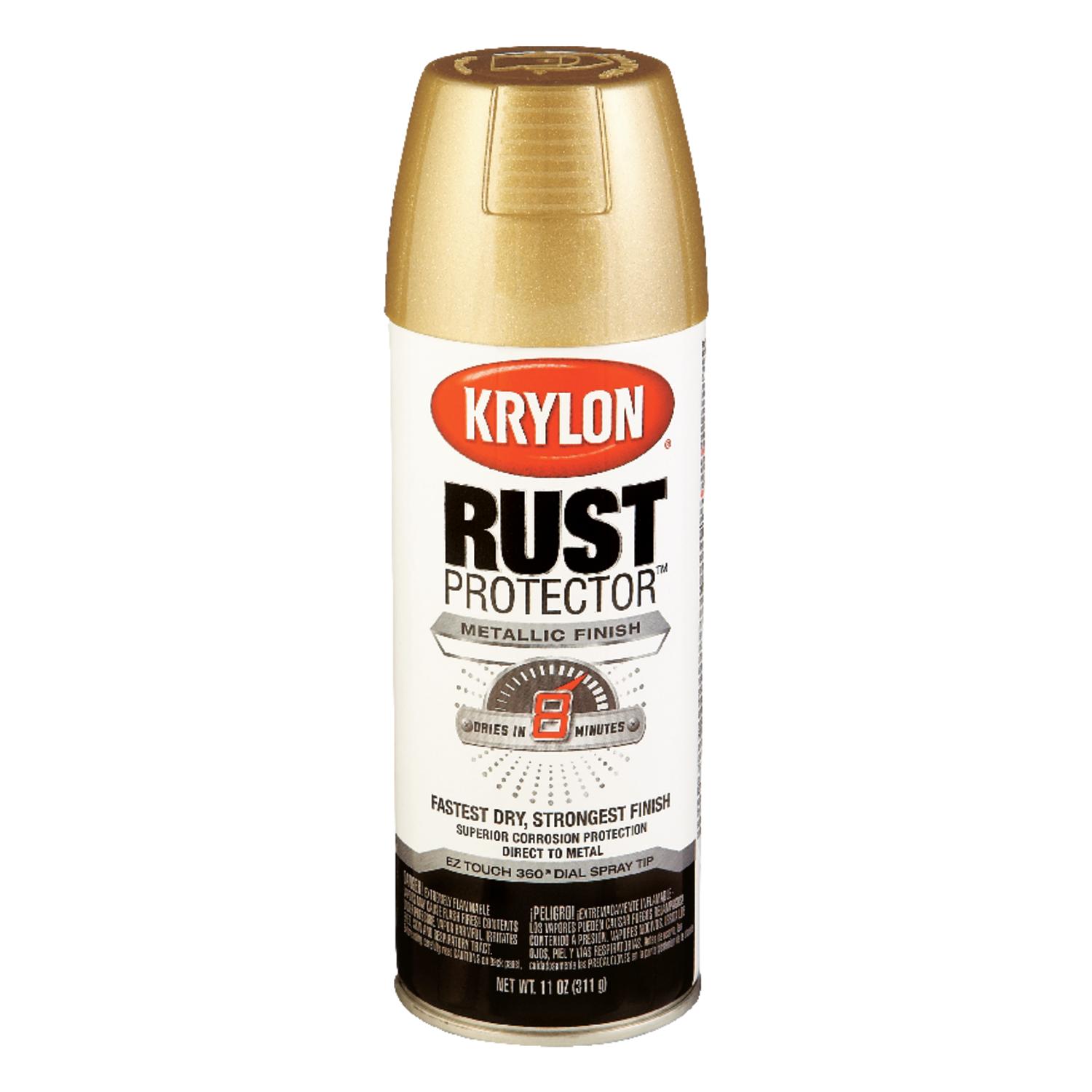 UPC 724504693000 product image for Krylon 11oz Rust Protector Spray Paint in Gold metallic Finish (K06930000) | upcitemdb.com