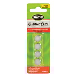 Slime Chrome Tire Valve Caps Silver