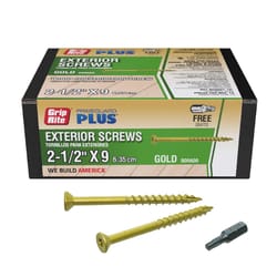 Grip-Rite PrimeGuard Plus No. 9 wire X 2-1/2 in. L Star Flat Head Deck Screws 1 lb