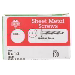 HILLMAN No. 8 Ga. X 1/2 in. L Phillips Truss Head Self-Drilling Screws 100 pk