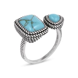 Montana Silversmiths Women's Split Decision Silver/Turquoise Ring Water Resistant