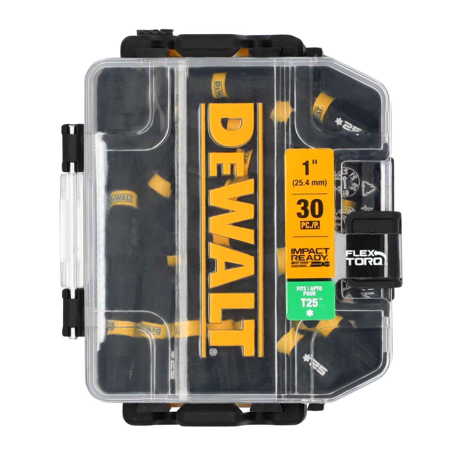 Photos - Drill Bit DeWALT FlexTorq Torx T25 X 1 in. L Impact Driver Bit Set Steel 30 pc DWAF1TX25IR30 