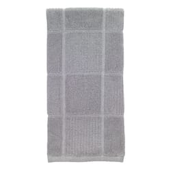 T-Fal Solid and Check Parquet Kitchen Towel, Two Pack, Gray