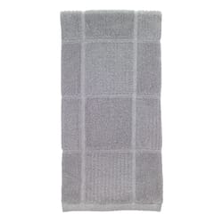 T-Fal Gray Cotton Checked Parquet Kitchen Towel 1 pk