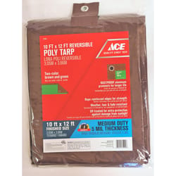 Ace 10 ft. W X 12 ft. L Medium Duty Polyethylene Tarp Brown/Green