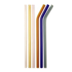 Kikkerland Assorted Glass Reusable Straws