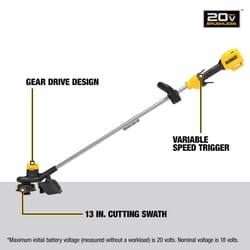 DeWalt 20V MAX DCST925B 13 in. 20 V Battery String Trimmer Tool Only