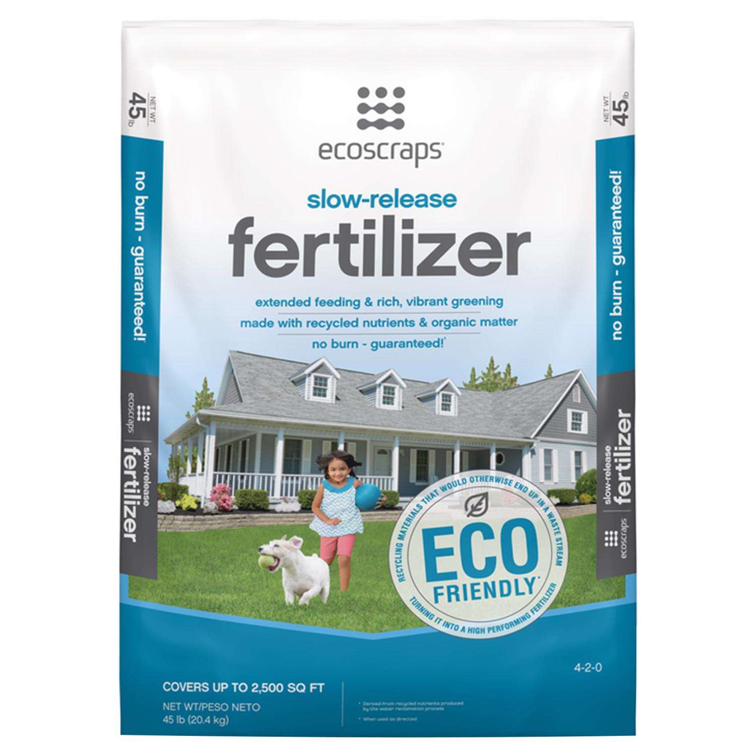 EcoScraps SlowRelease Nitrogen Lawn Fertilizer For All Grasses 2500 sq