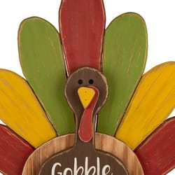 Glitzhome 24.33 in. Thanksgiving Turkey Standing Pathway Decor