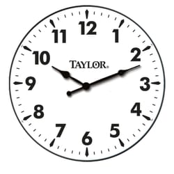 Taylor Outdoor Clock Metal White 12 in.