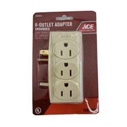 Ge 6' Power Pack Outlet Strip/3 Outlet Extension Cord Wall Adapter