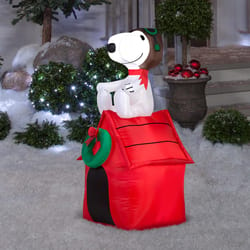 Gemmy LED Peanuts 3.5 ft. Snoopy on House Inflatable