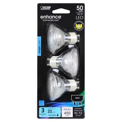 Feit Enhance MR16 GU10 LED Bulb Daylight 50 Watt Equivalence 3 pk