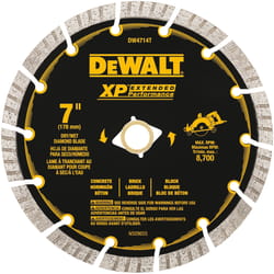 DeWalt XP Extended Performance 7 in. D X 5/8 in. Diamond Turbo Segmented Cut-Off Blade 1 pc