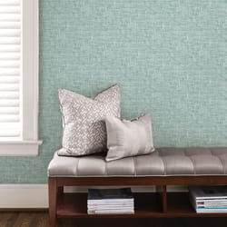 NuWallpaper 20.5 in. W X 18 ft. L Aqua Poplin Peel and Stick Wall Decal