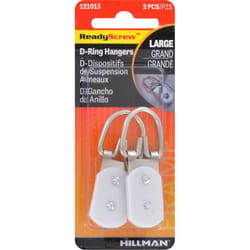 HILLMAN ReadyScrew Zinc Silver D-Ring Hanger 30 lb 2 pc