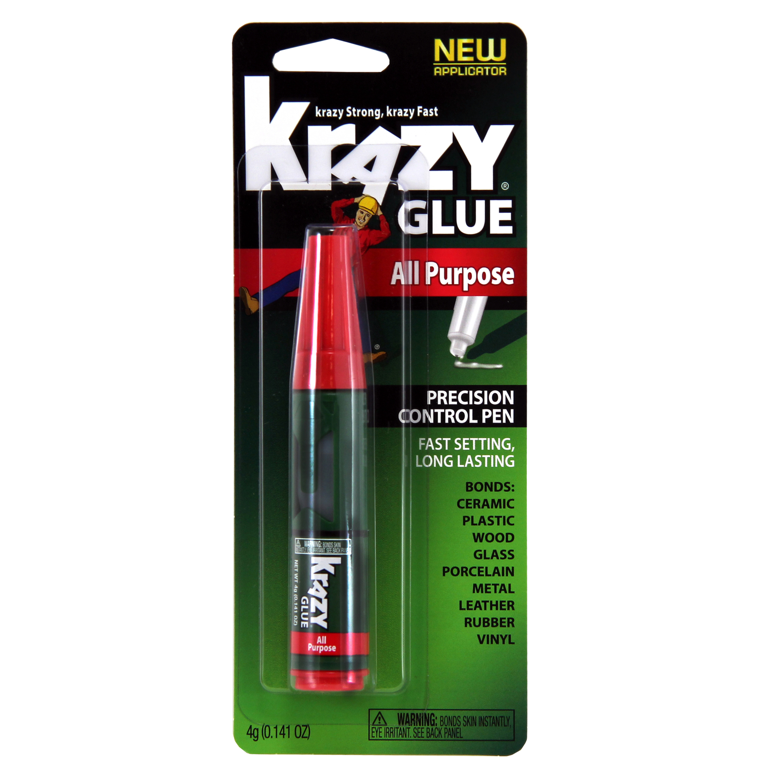 Krazy Glue High Strength Polyvinyl acetate homopolymer Clear All Purpose Adhesive 0.14 oz