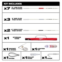 Milwaukee Milwaukee 30 ft. L Fiberglass Fish Stick Combo Kit 1 pk