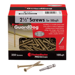 FastenMaster GuardDog No. 10 X 2-1/2 in. L Gold Phillips/Square Bugle Head Deck Screws 350 pk