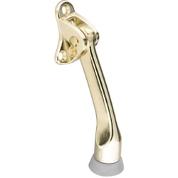 National Hardware Zinc w/Rubber Tip Brass Gold Kick-Down Door Holder Mounts to door