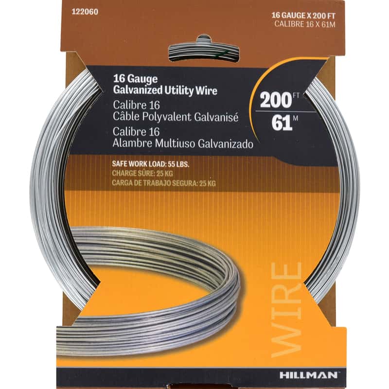 Hillman 0.061 0.065 in. D X 200 ft. L Galvanized Steel 16 Ga. Wire