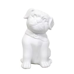 All The Rages Simple Designs 12.2 in. White Puppy Dog Shaped Table Lamp