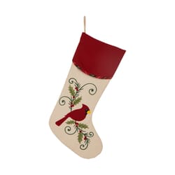 Glitzhome Multicolored Cardinal Christmas Stocking 1.18 in.