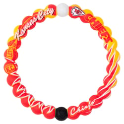 Lokai NFL Unisex Chiefs Home Field Round Red Bracelet Elastomer/Silicone Water Resistant Size 6