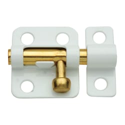 National Hardware Brass-Plated White Steel Window Bolt 2 in. L 1 pk