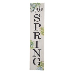 Glitzhome Multicolored Wood 41.93 in. H Hello Spring Porch Sign