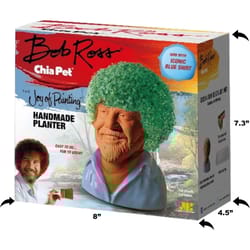 Chia Pet Bob Ross - Blue Shirt Decorative Planter Clay 1 pk