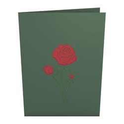 Lovepop Red Rose Bloom 3D Card Paper 1 pk