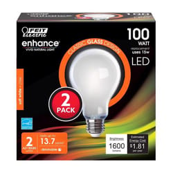 Feit Enhance A21 E26 (Medium) LED Bulb Soft White 100 Watt Equivalence 2 pk