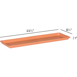 Novelty 1 in. H X 24 in. W X 7 in. D Plastic Countryside Flowerbox Tray Flower Box Tray Terracotta